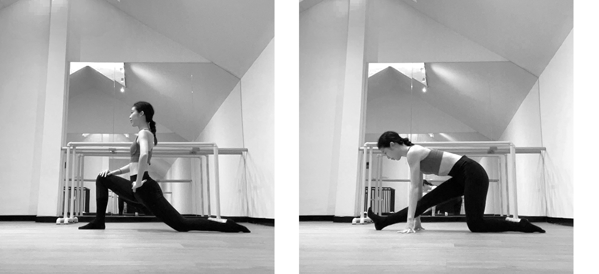 Cat / Cow stretches demonstrated by ballet body trainers
